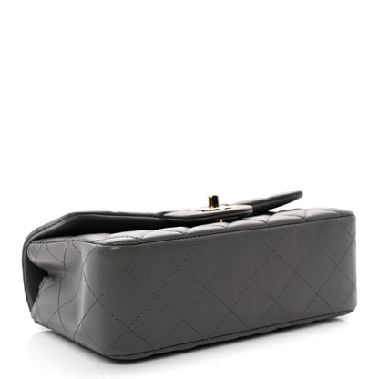 Chanel Lambskin Quilted Mini Rectangular Flap Dark Grey 4 of 11