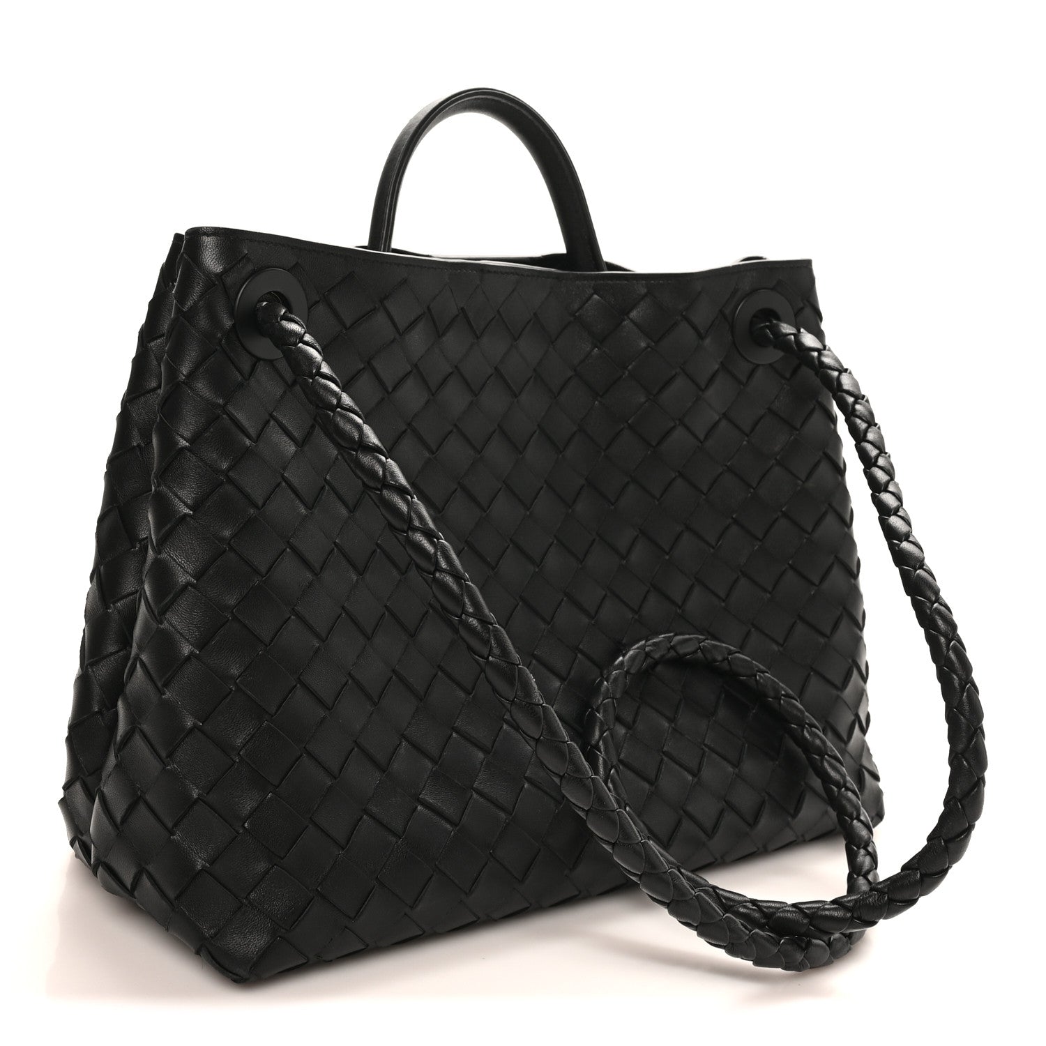 Bottega Veneta Nappa Intrecciato Medium Andiamo Shoulder Bag Black 3 of 9