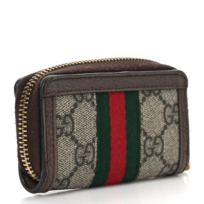 Gucci GG Supreme Monogram Web Ophidia Zip Around Key Case Beige New Acero 3 of 6