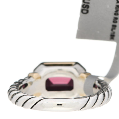 David Yurman Sterling Silver 18K Yellow Gold Rhodolite Novella Ring 52 6 4 of 5