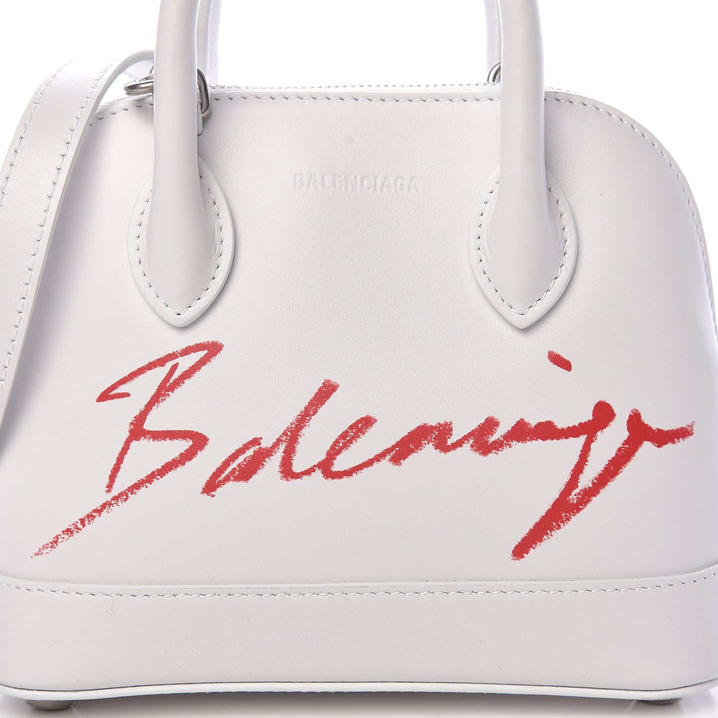 Calfskin Lipstick Logo XXS Ville Top Handle Bag White