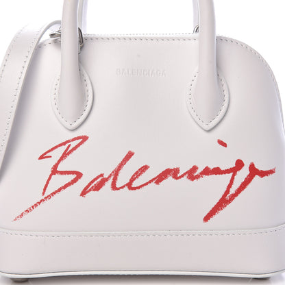 Balenciaga Calfskin Lipstick Logo XXS Ville Top Handle Bag White 7 of 10