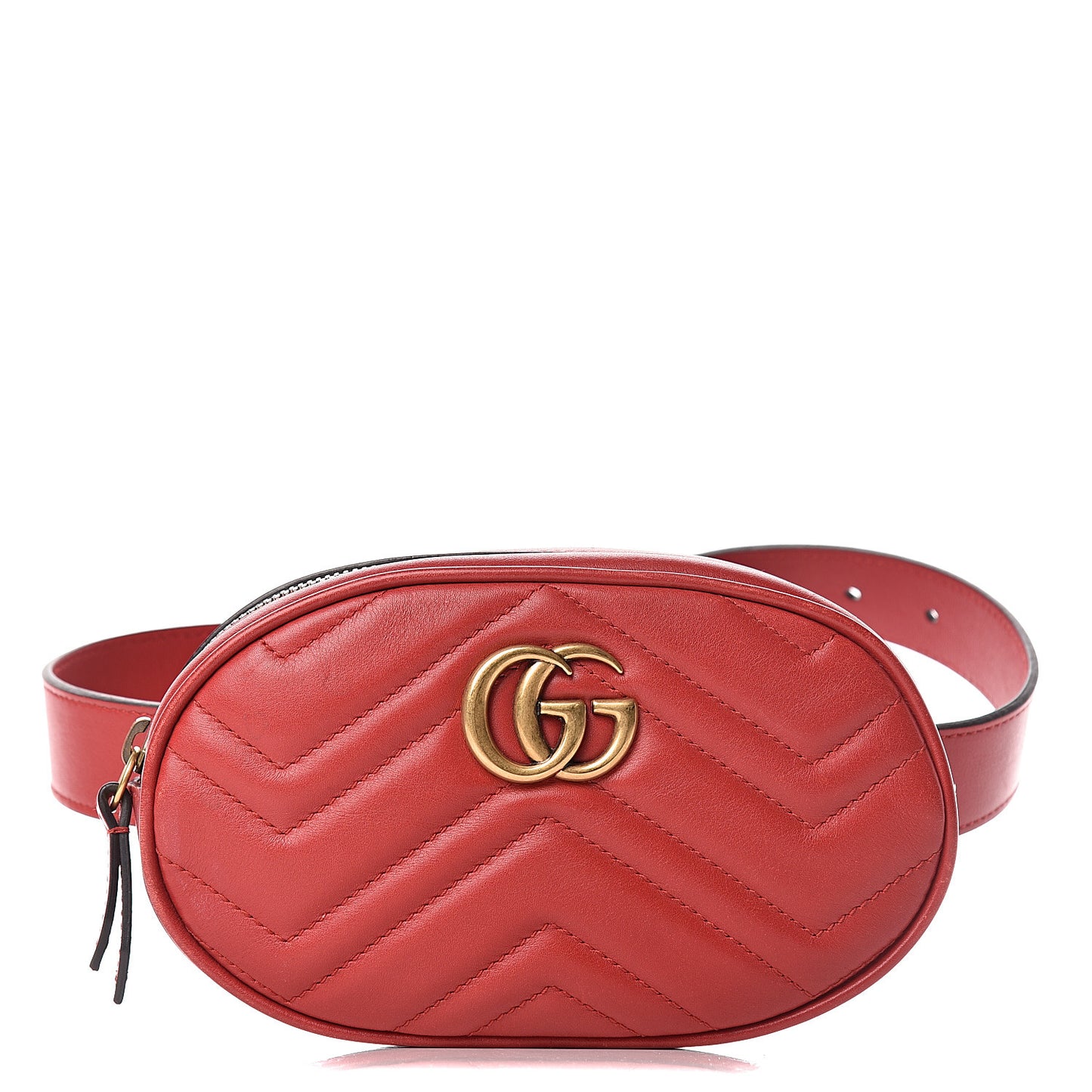 Calfskin Matelasse GG Marmont Belt Bag 85 34 Hibiscus Red