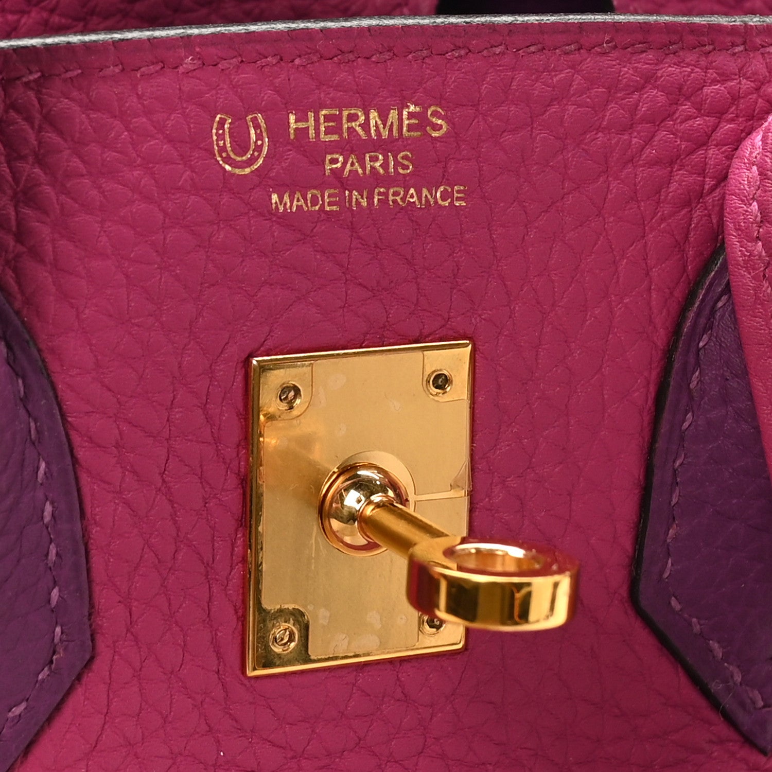 Hermes Togo Horseshoe Birkin 25 Rose Pourpre Cassis 6 of 11