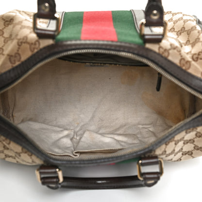Gucci Monogram Vintage Web Medium Boston Dark Brown 5 of 16