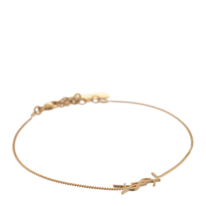 Saint Laurent Brass Monogram Charm Bracelet Gold 1 of 5