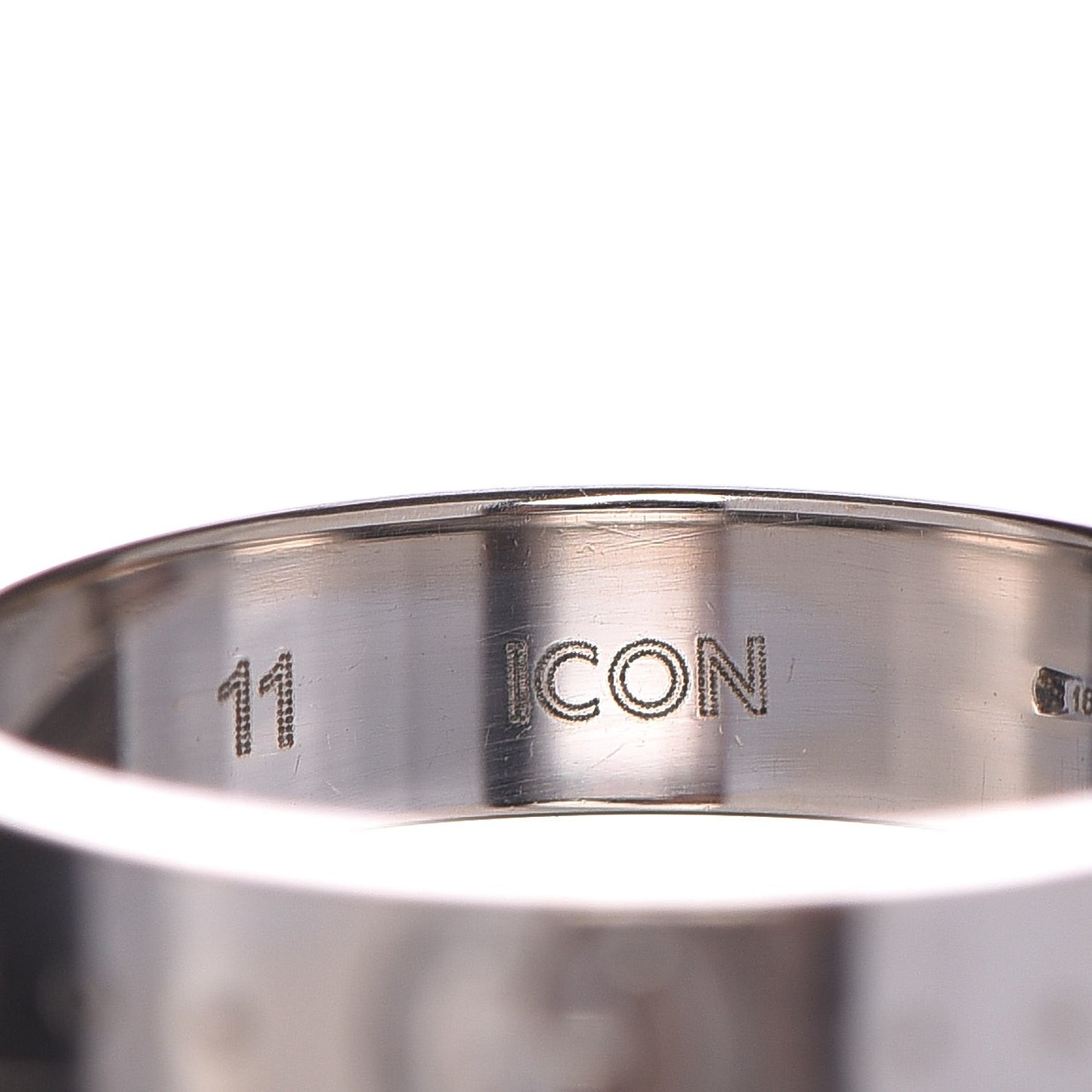 18K White Gold 4mm Icon Thin Band Ring 51 5.75