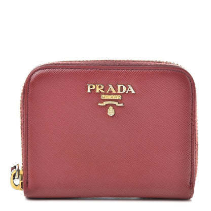 Prada Saffiano Metal Coin Purse Cherry 1 of 10