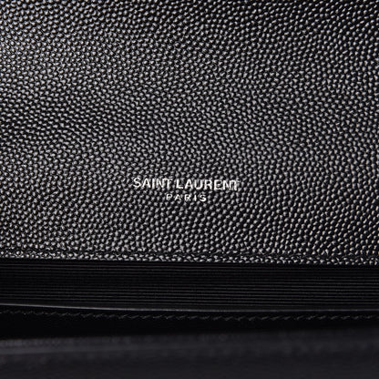 Saint Laurent Grain De Poudre Medium Classic Monogram Kate Satchel Black 7 of 9