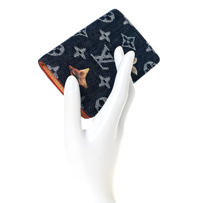 Louis Vuitton Denim Monogram Flowers Pocket Organizer Blue 2 of 8