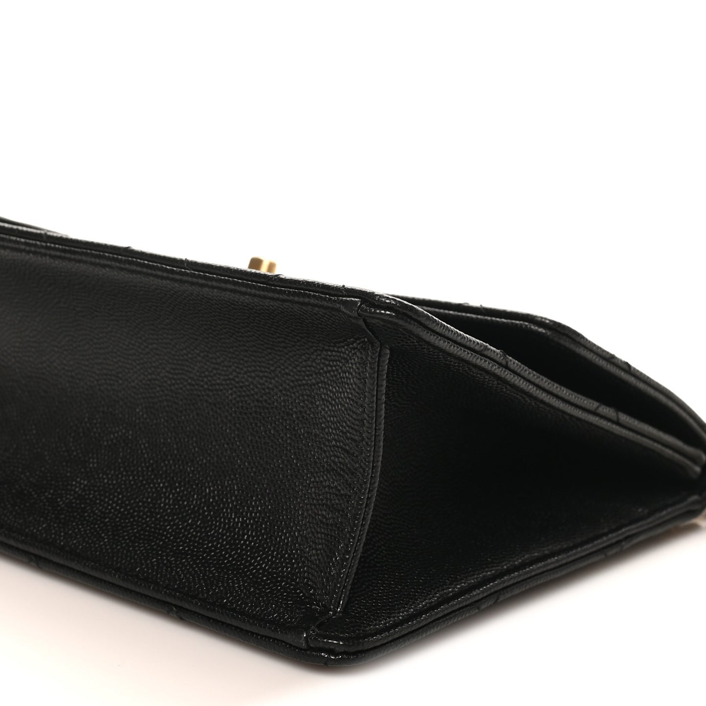 Caviar Quilted Chain Frame Flap Black
