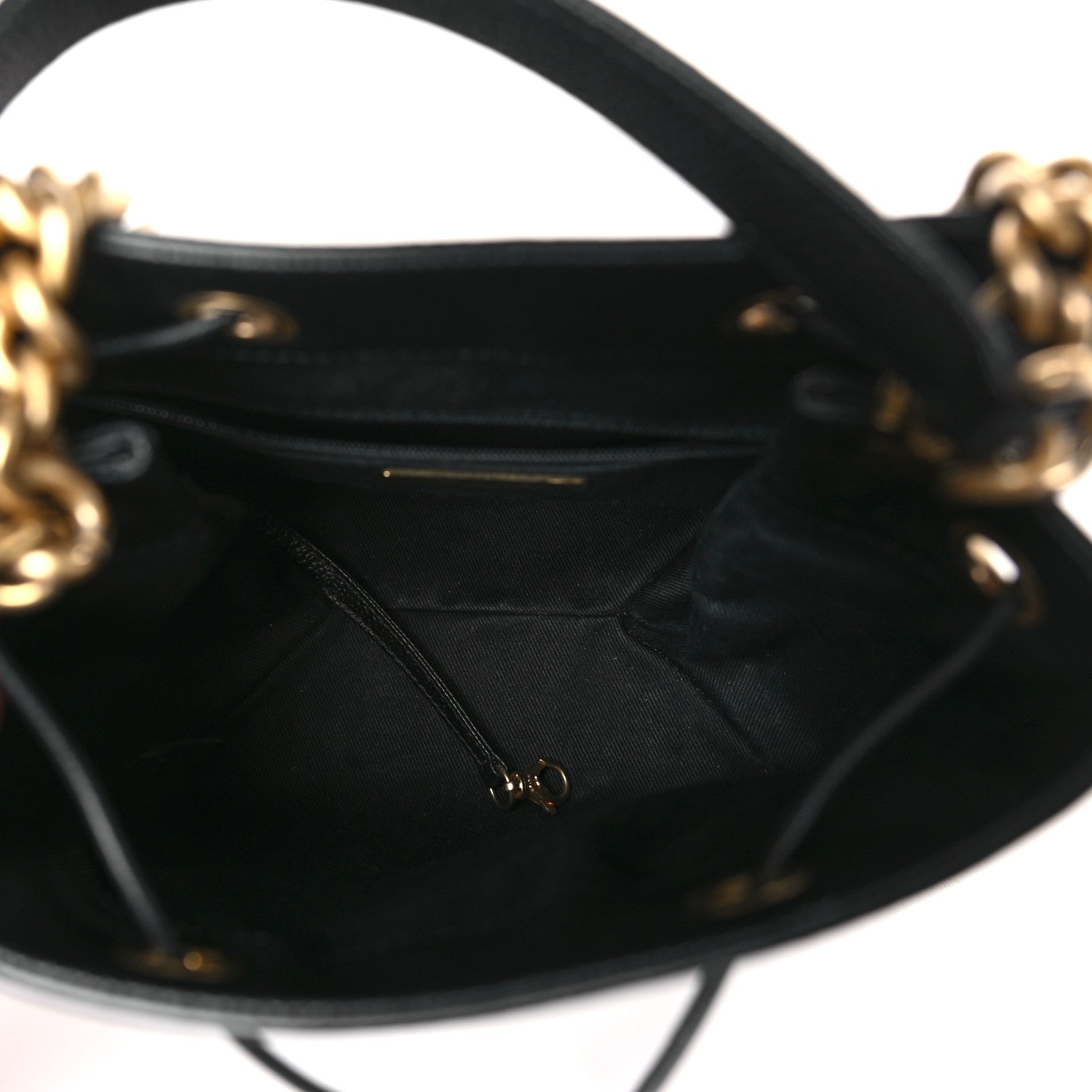 Chanel Grained Calfskin Stitched Small Drawstring Bag Black 5 of 9