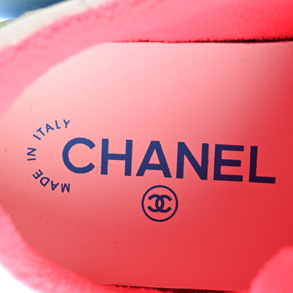 Chanel Calfskin Womens Logo Sneakers 39 White Multicolor 8 of 21
