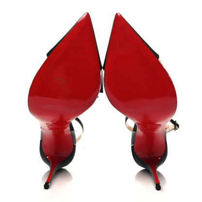 Christian Louboutin Satin Patent PVC Naked Bow 100 Pumps 41 Black 4 of 7