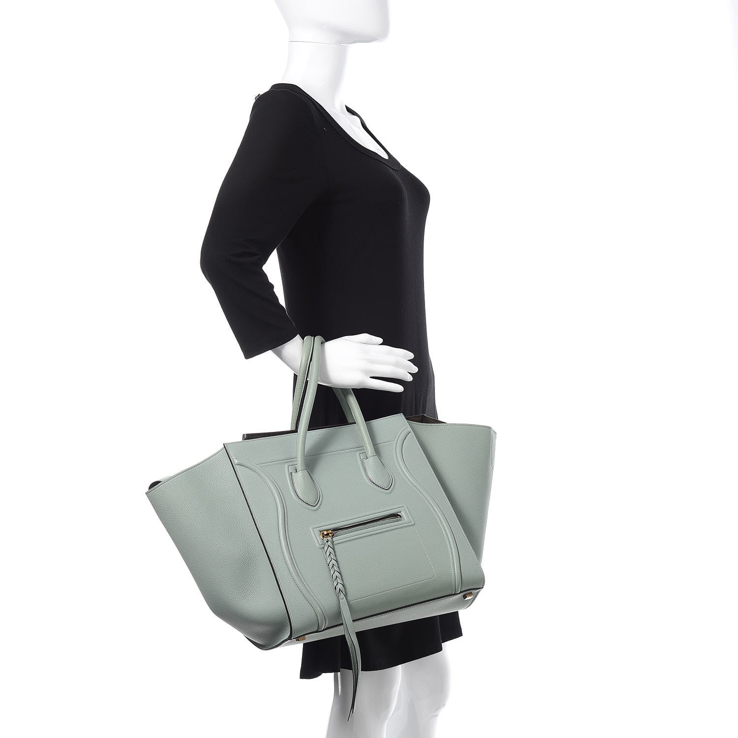 Celine Baby Grained Calfskin Medium Phantom Luggage Jade 2 of 15