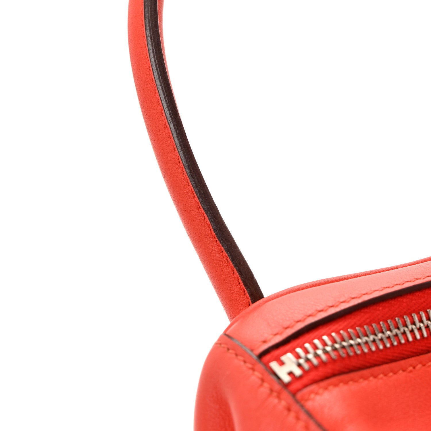 Hermes Swift Epsom Lindy 30 Tressage De Cuir Rouge De Coeur Bleu Du Nord Rouge H 12 of 13