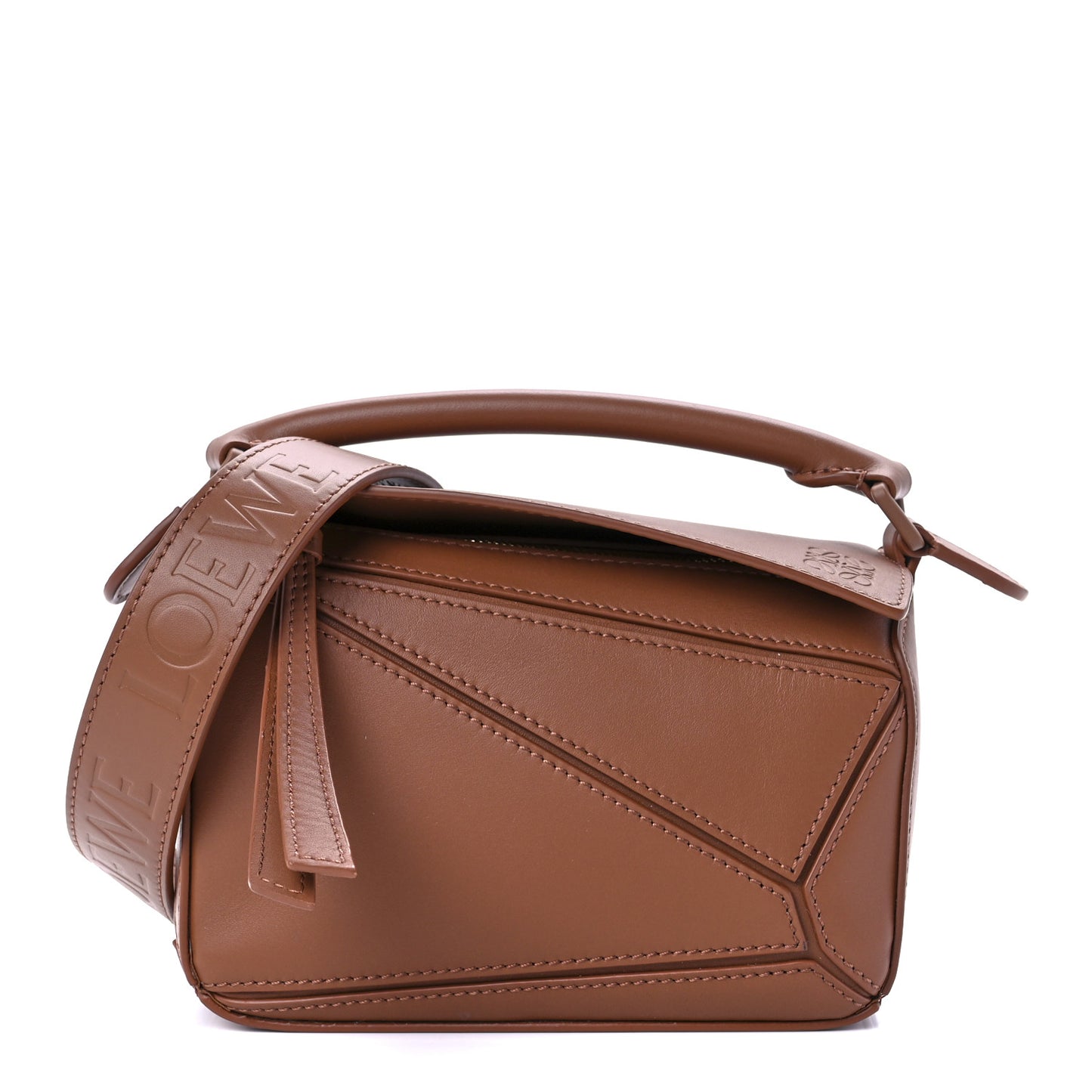 Satin Calfskin Mini Puzzle Bag Pecan