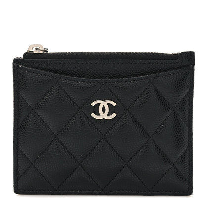 Chanel Caviar Quilted CC Zip Card Holder Black 1 of 6