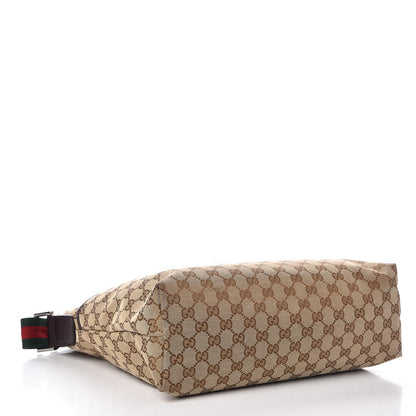 Gucci Monogram Web Medium Flat Messenger Bag Brown 4 of 7