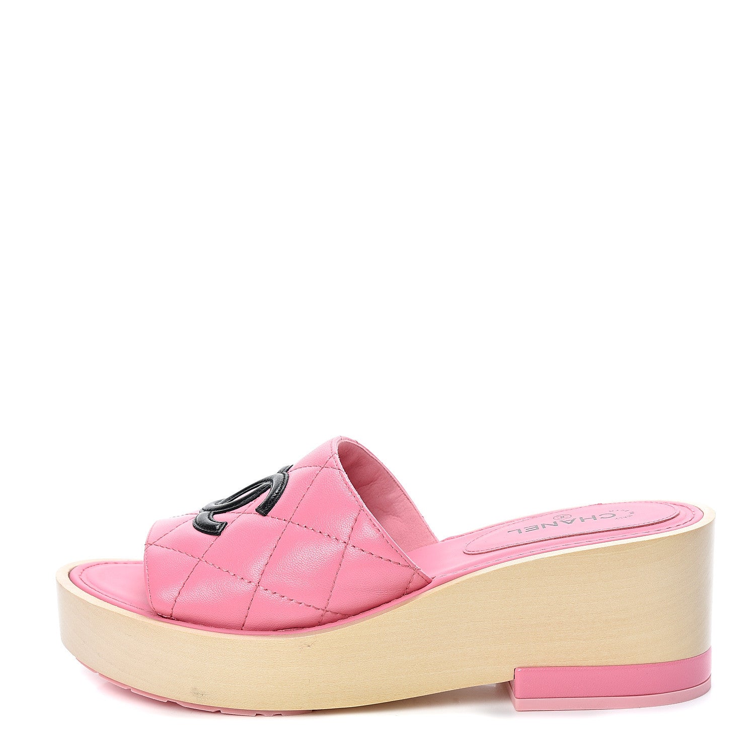 Chanel Lambskin CC Flat Slide Sandals 36 Pink 1 of 9