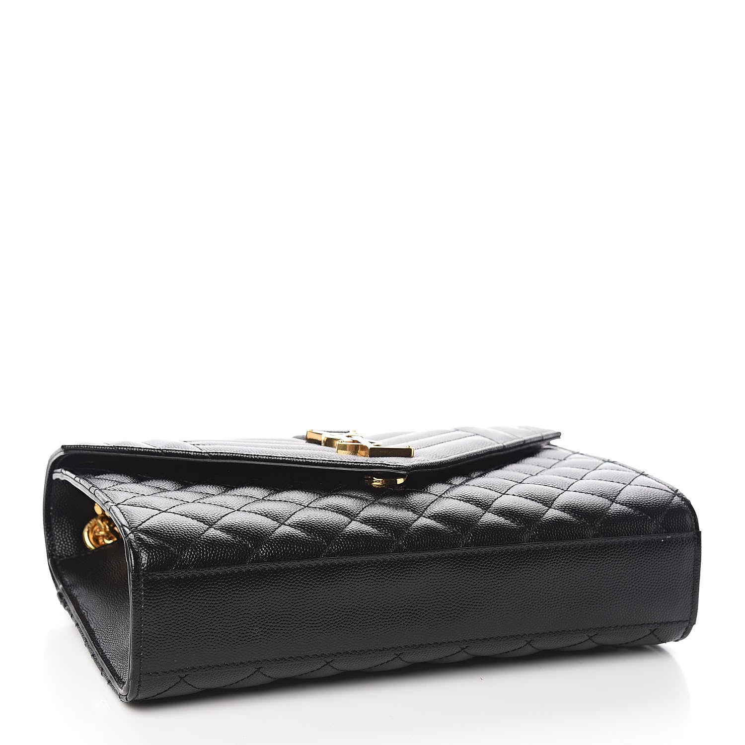 Saint Laurent Grain De Poudre Textured Mixed Matelasse Triquilt Medium Monogram Satchel Black 4 of 10