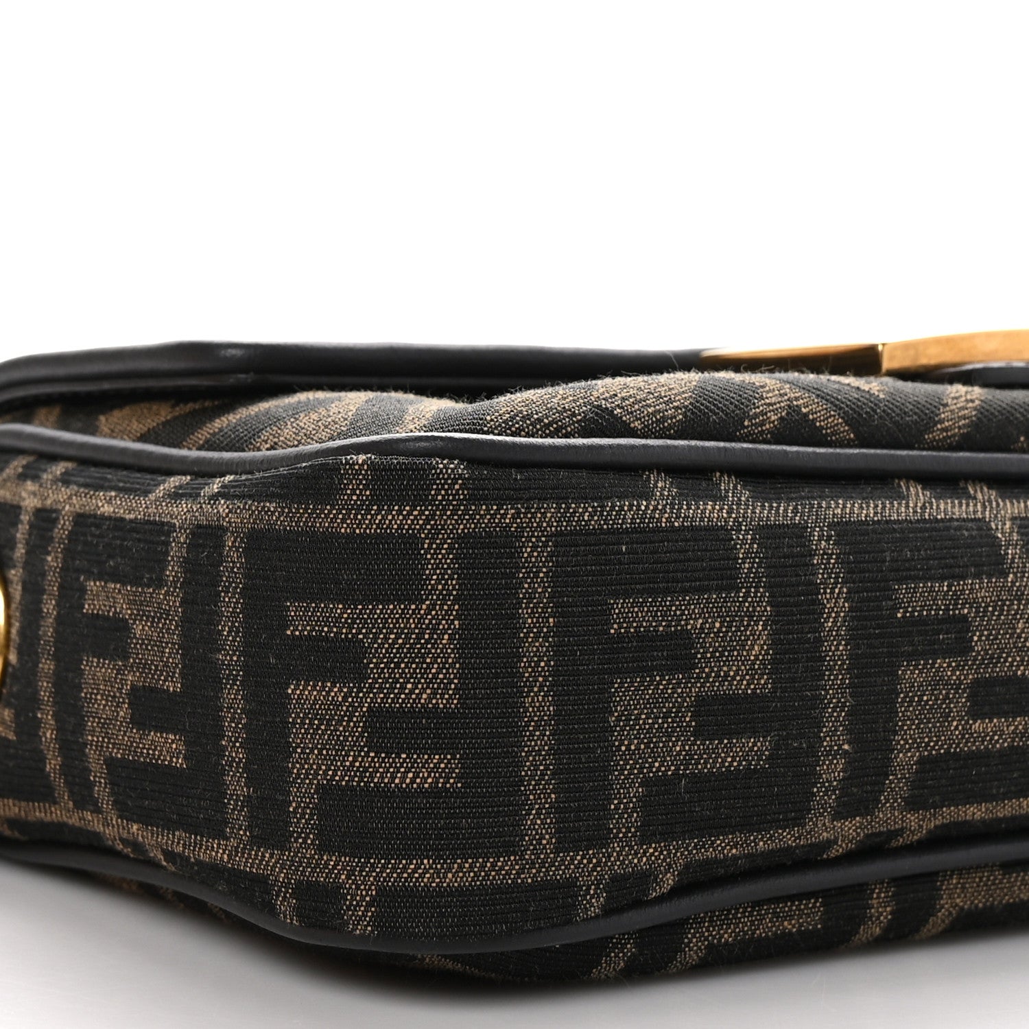 Fendi Fabric Jacquard FF 1974 Midi Chain Baguette Tobacco Moro 9 of 11