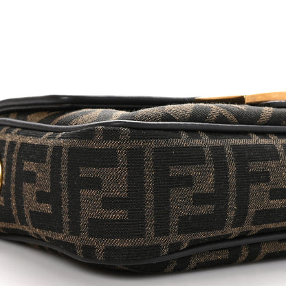 Fendi Fabric Jacquard FF 1974 Midi Chain Baguette Tobacco Moro 9 of 11