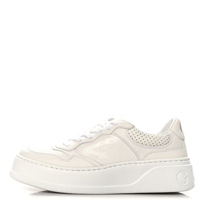 Gucci Calfskin GG Tennis Embossed Perforated Womens Platform 55mm Sneakers 37.5 Great White 1 of 9