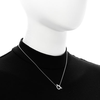 Hermes 18K White Gold Diamond Finesse Pendant Necklace 2 of 6