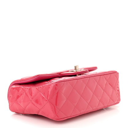 Chanel Patent Calfskin Quilted Mini Rectangular Flap Pink 4 of 10