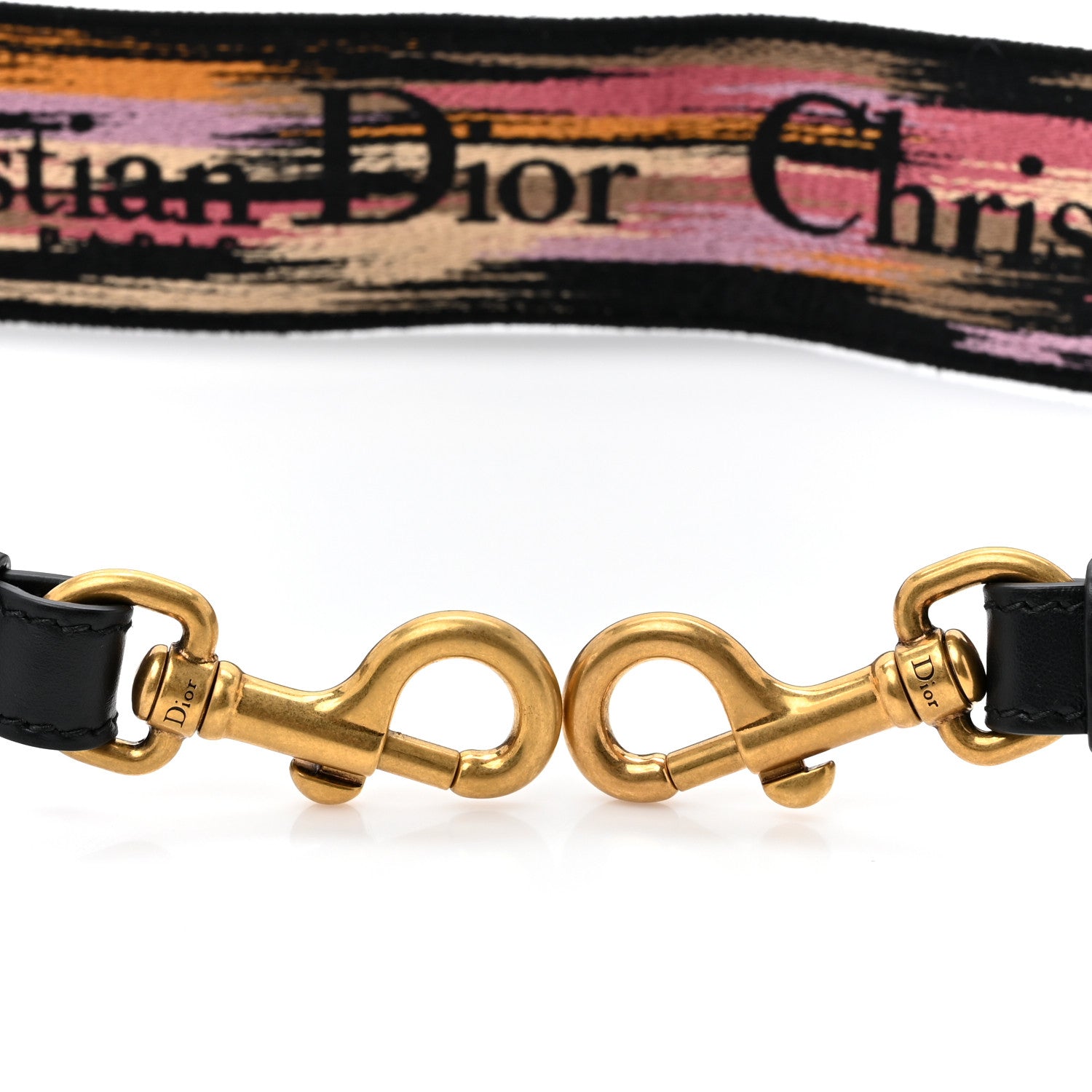 Christian Dior Canvas Embroidered Jardin D'Hive Shoulder Strap Black Multicolor 3 of 6