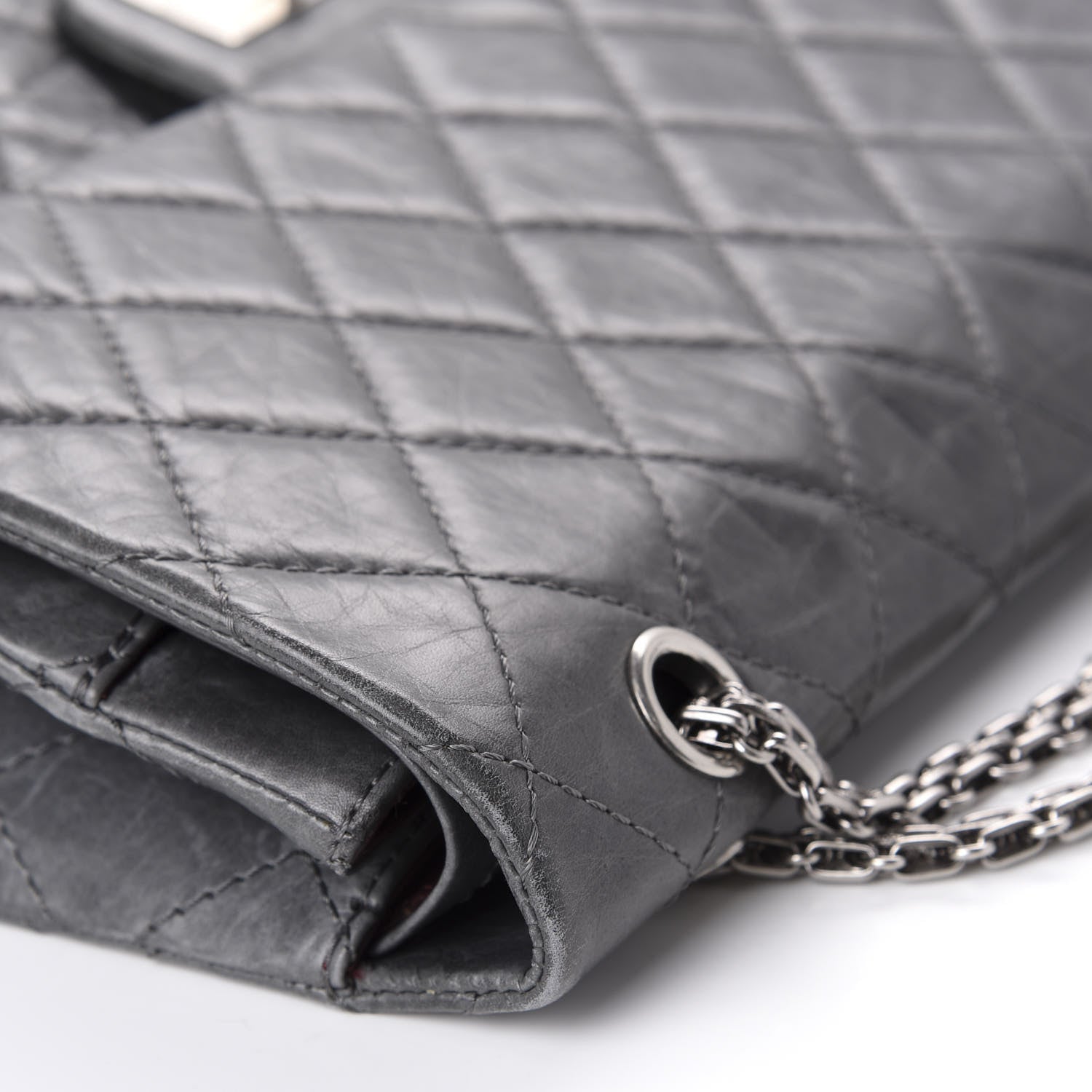 Chanel Aged Calfskin Quilted 50th Anniversary 2.55 Reissue 227 Flap Grey 8 of 14
