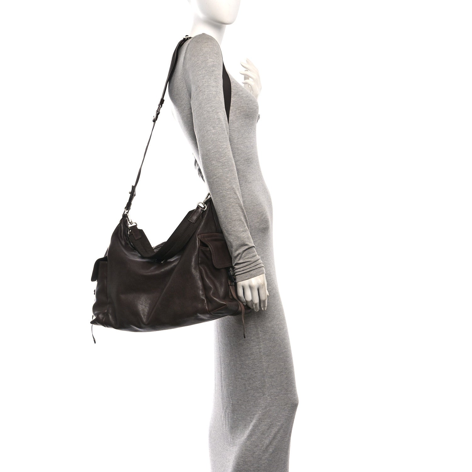 Prada Bullhide Large Explore Shoulder Bag Coffee 2 of 9