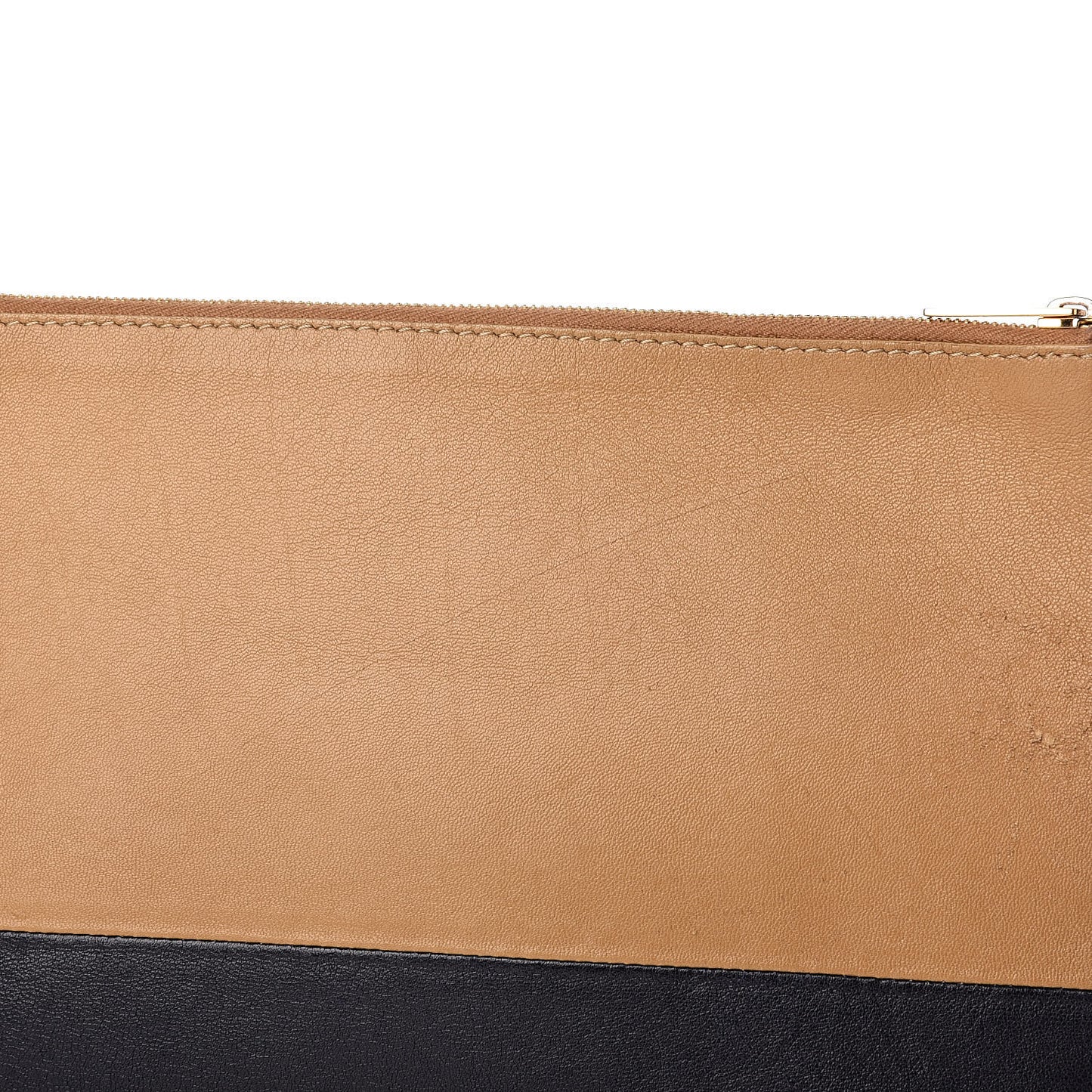 Lambskin Bi-Color Solo Clutch Pouch Nude