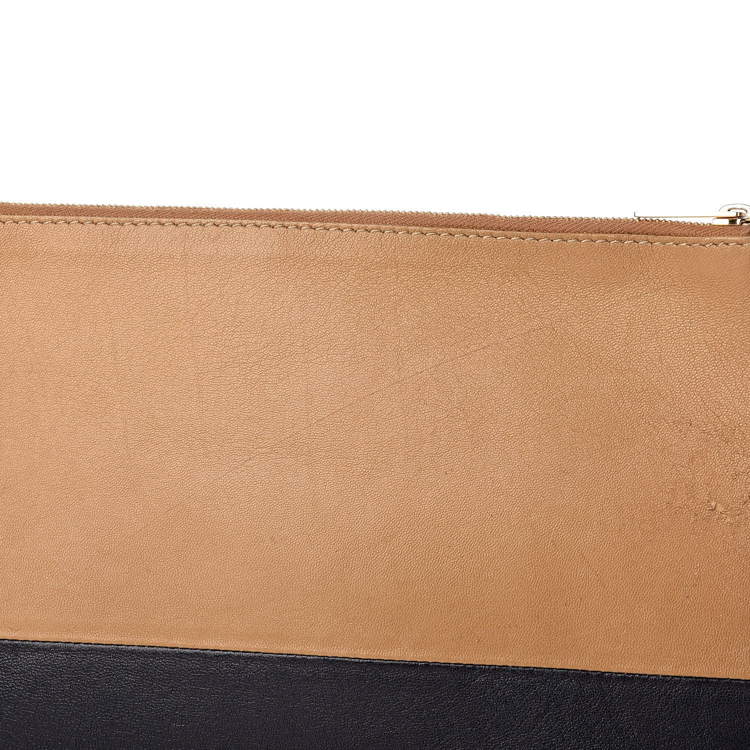 Celine Lambskin Bi-Color Solo Clutch Pouch Nude 15 of 17