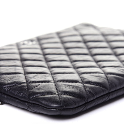 Chanel Aged Calfskin Quilted Medium Tassel Cosmetic Case Black 8 of 11