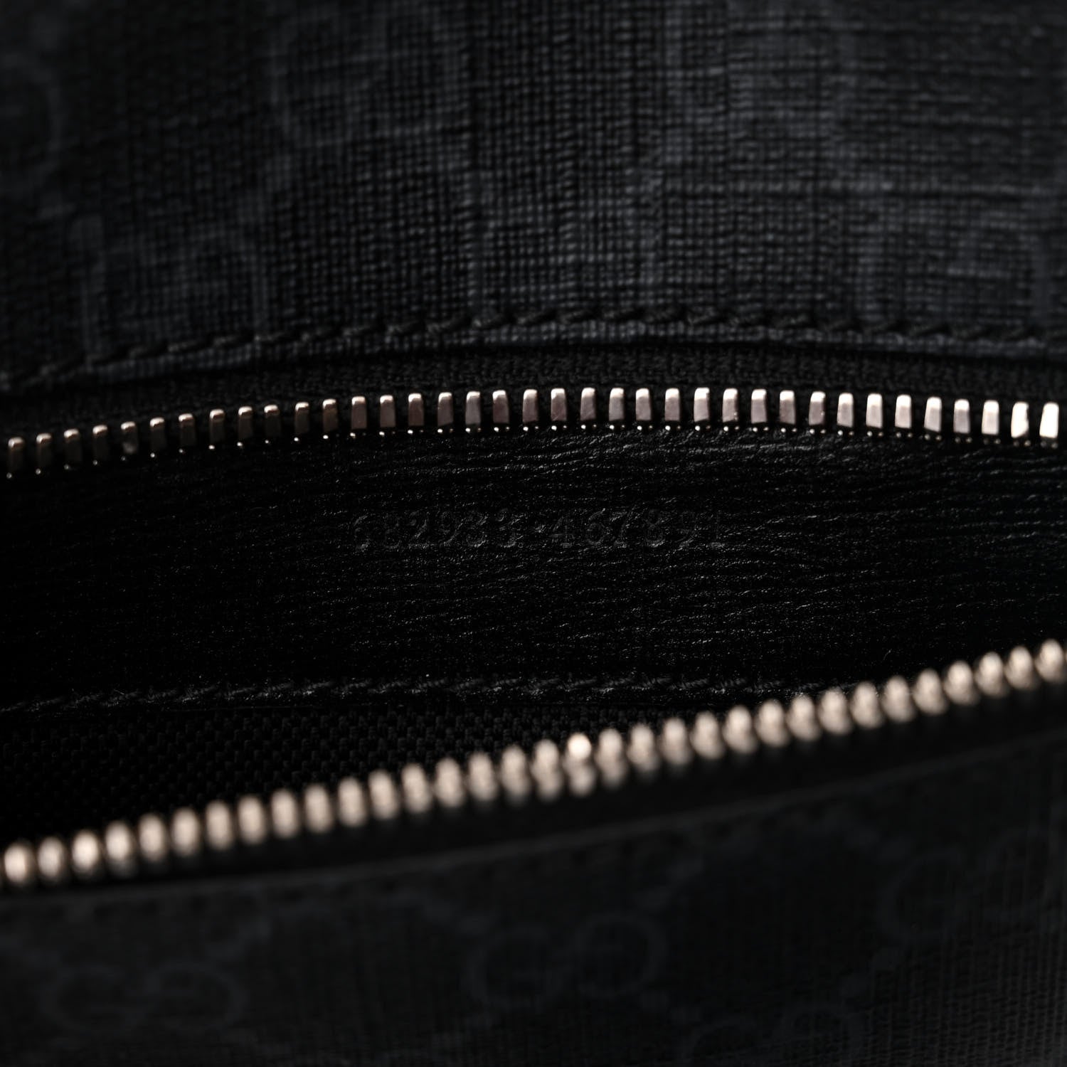 Gucci GG Supreme Monogram Textured Calfskin Retro Interlocking G Belt Bag Black 8 of 11