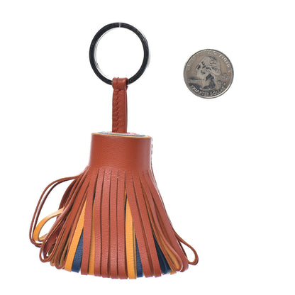 Hermes Lambskin Carmen Tassel Key Holder Cornaline Jaune D'Or Bleu Orange Pale Rose Rouge 2 of 3