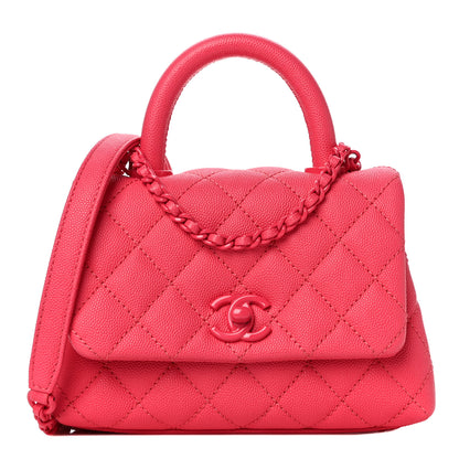 Chanel Caviar Quilted Incognito Extra Mini Coco Handle Flap Pink 1 of 11
