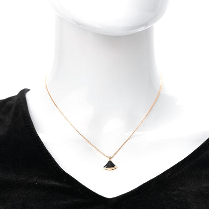 Bulgari 18K Rose Gold Diamond Black Onyx Divas' Dream Pendant Necklace 2 of 5