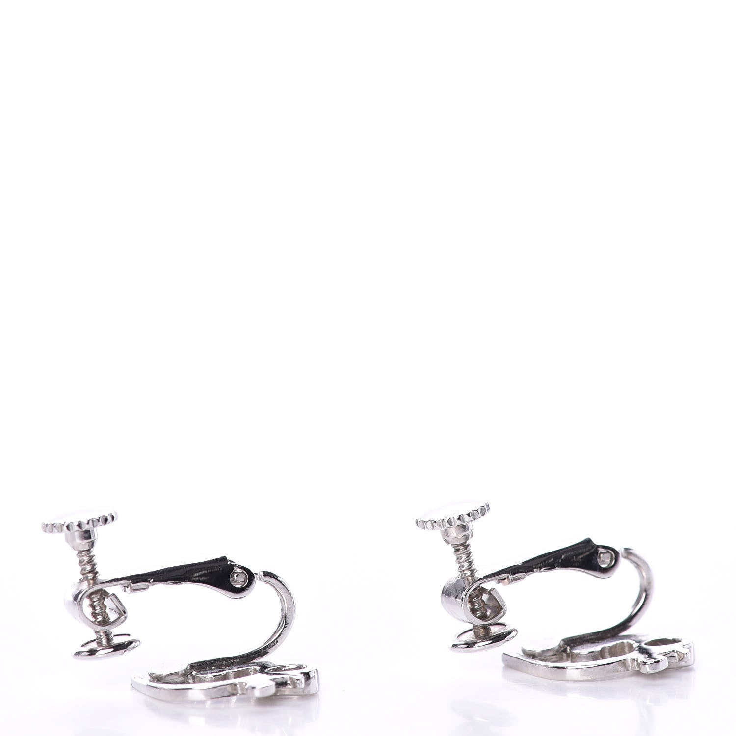 Christian Dior Logo Earrings Silver 3 of 5