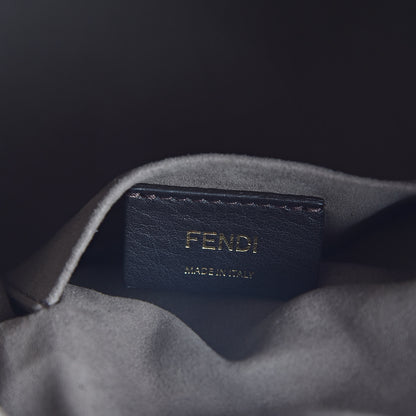 Fendi Glazed Fabric Vitello Grace F is Fendi FF 1974 Stamp Patch Grande Mon Tresor Bucket Bag Mogano Panna Black 6 of 11