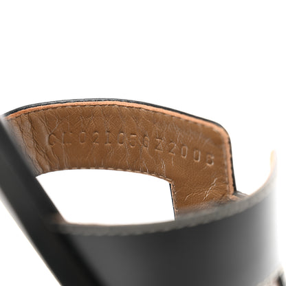 Hermes Box Calfskin Oran Sandals 37.5 Black 8 of 9