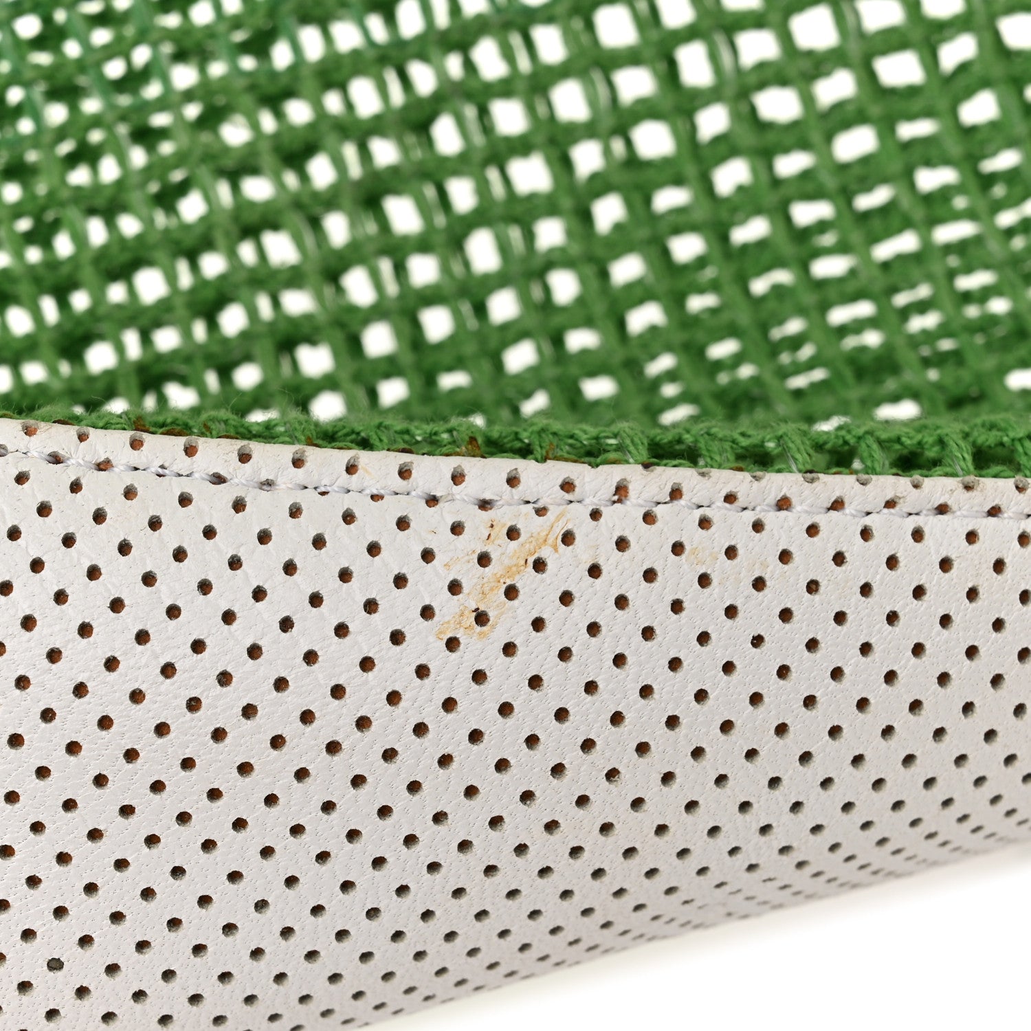 Chanel Perforated Calfskin Suede Mesh Fabric Tennis Ball Shoulder Bag Green 12 of 13