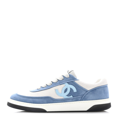 Suede Kidskin Womens CC Sneakers 39 White Blue