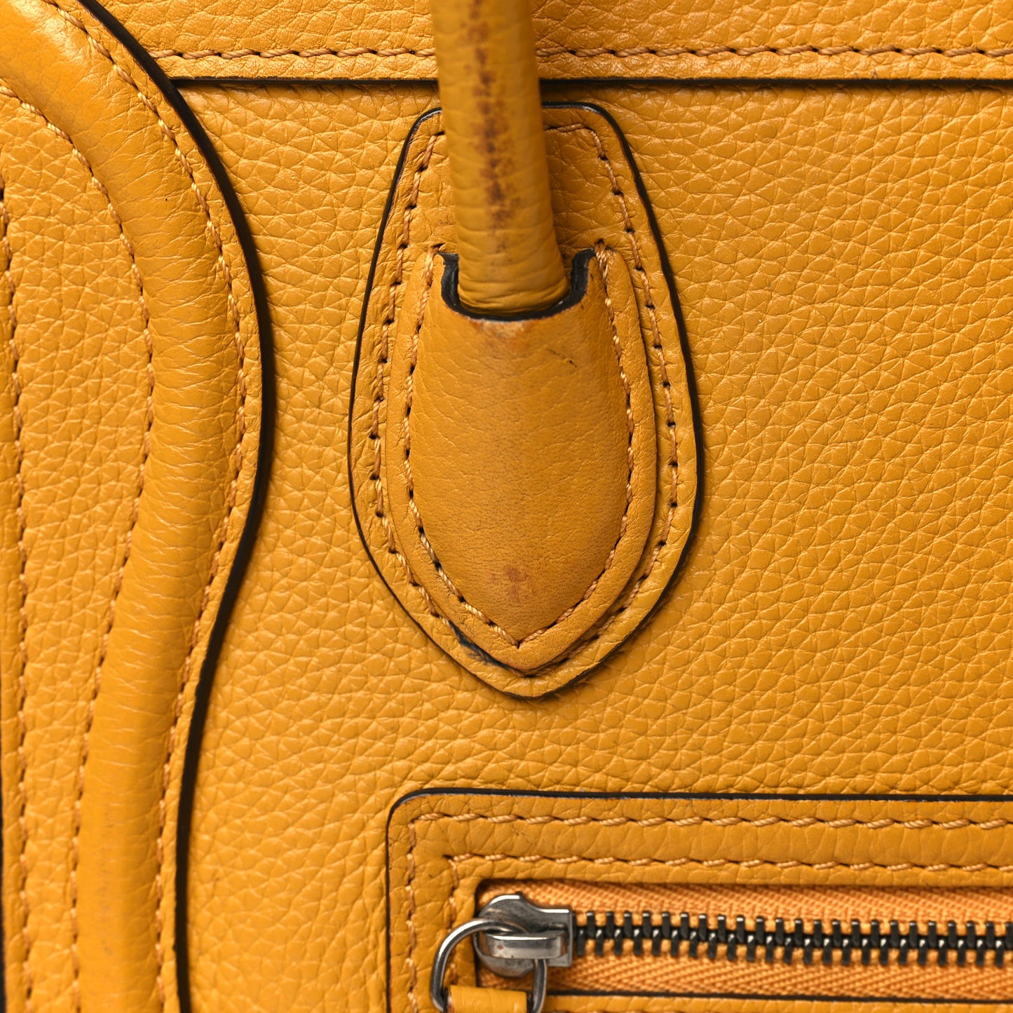 Drummed Calfskin Nano Luggage Ocre