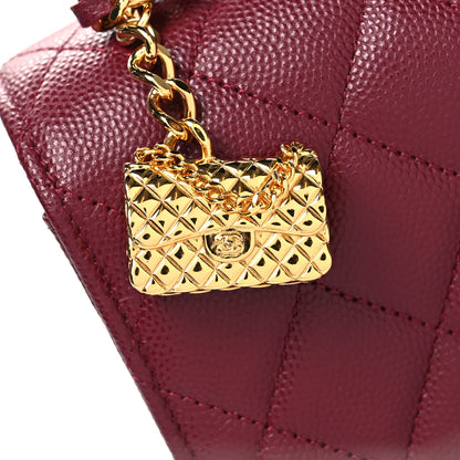 Chanel Caviar Quilted Timeless Charm Mini Flap Burgundy 12 of 12