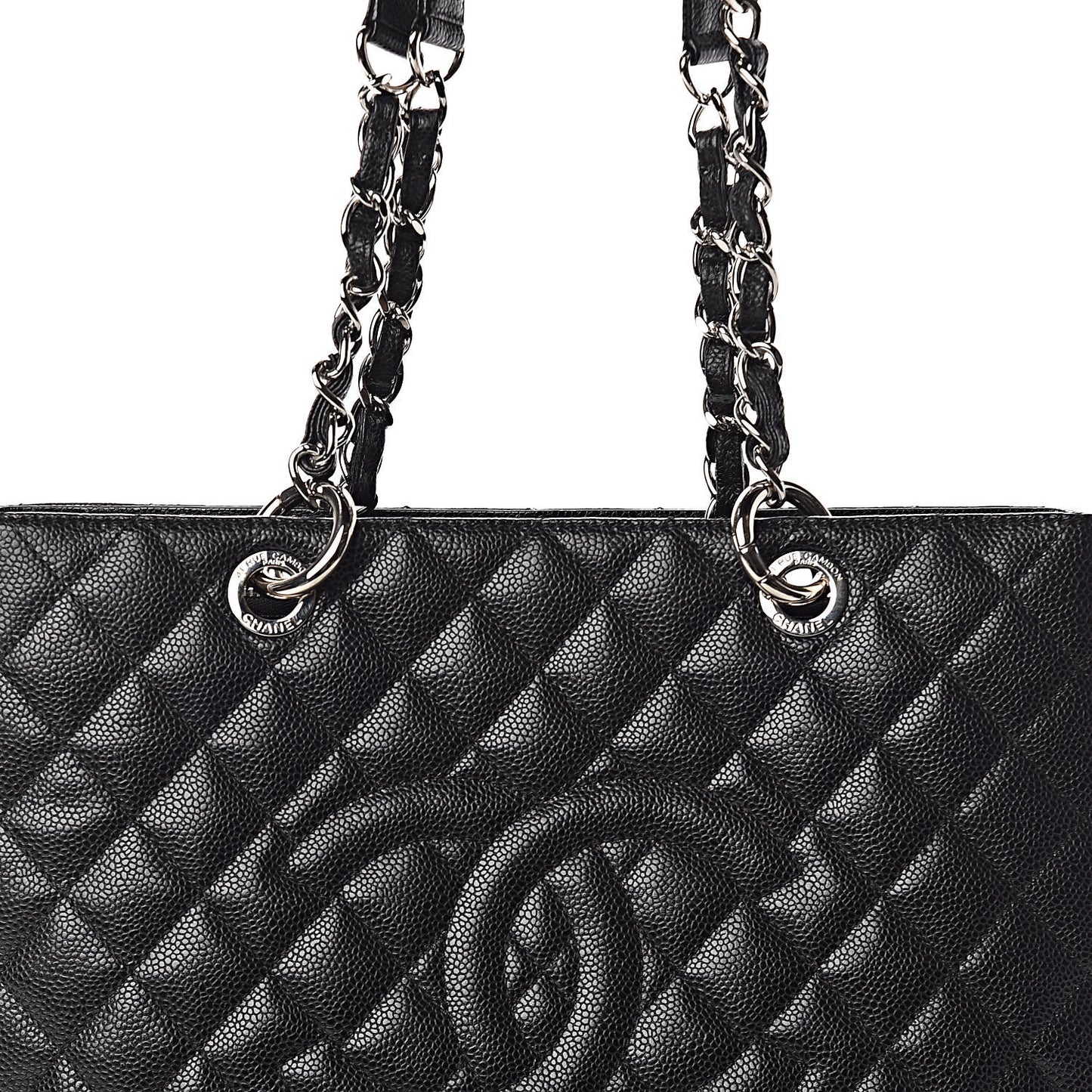 Caviar Quilted Grand Shopping Tote GST Black
