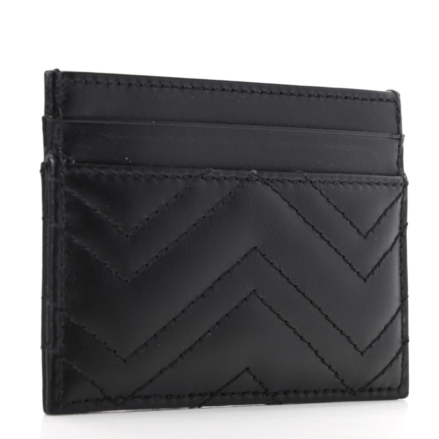 Gucci Calfskin Matelasse GG Marmont Card Holder Black 3 of 7