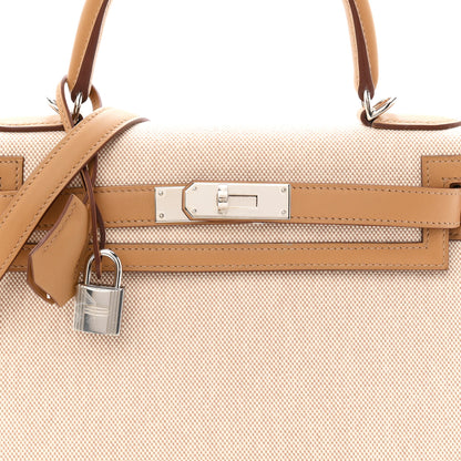 Hermes Toile H Swift Kelly Sellier 28 Ecru Biscuit 8 of 11